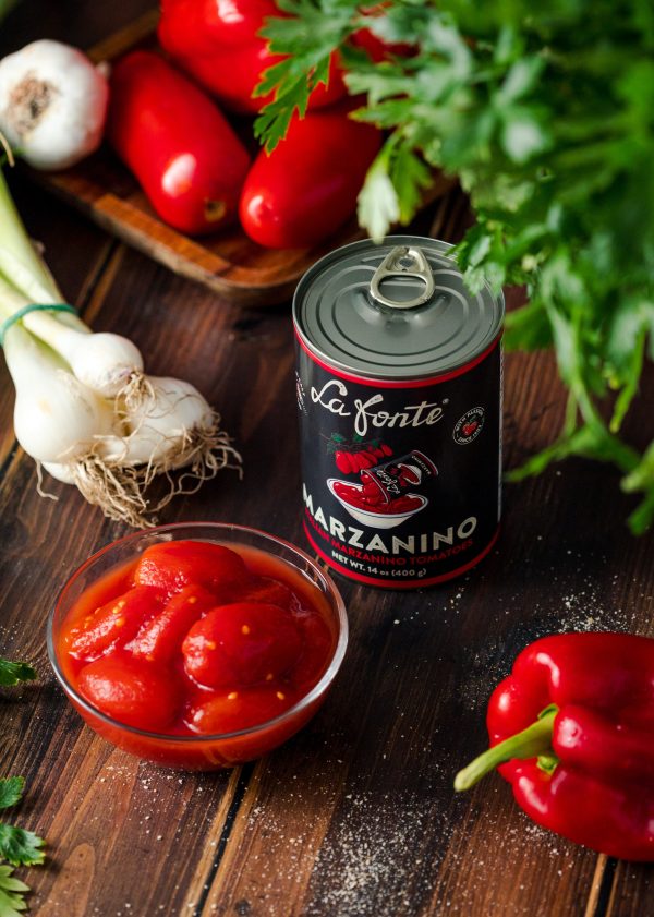 La Fonte Small Whole Peeled Tomatoes, Marzanino (12x14oz)